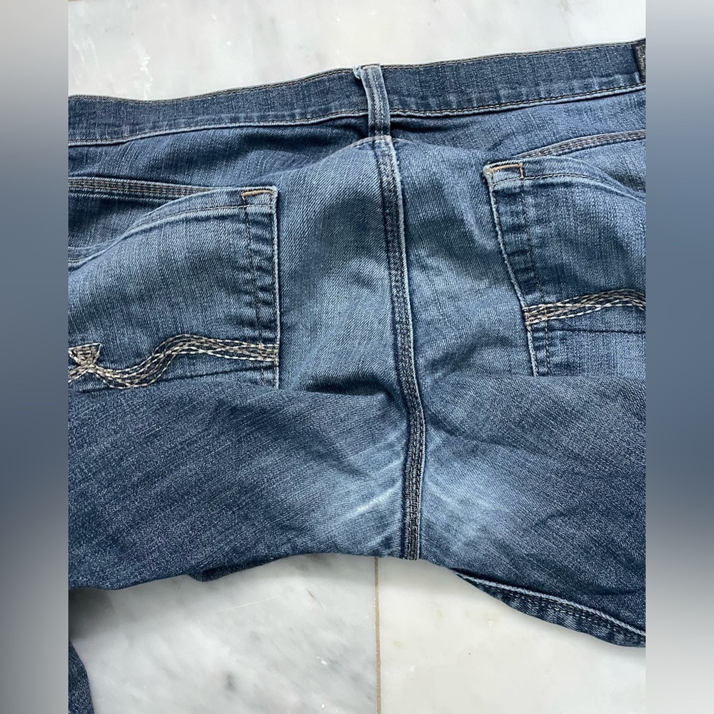7 for All Mankind, waist 34, the Slimmy, straight leg dark wash jeans - Picture 8 of 10